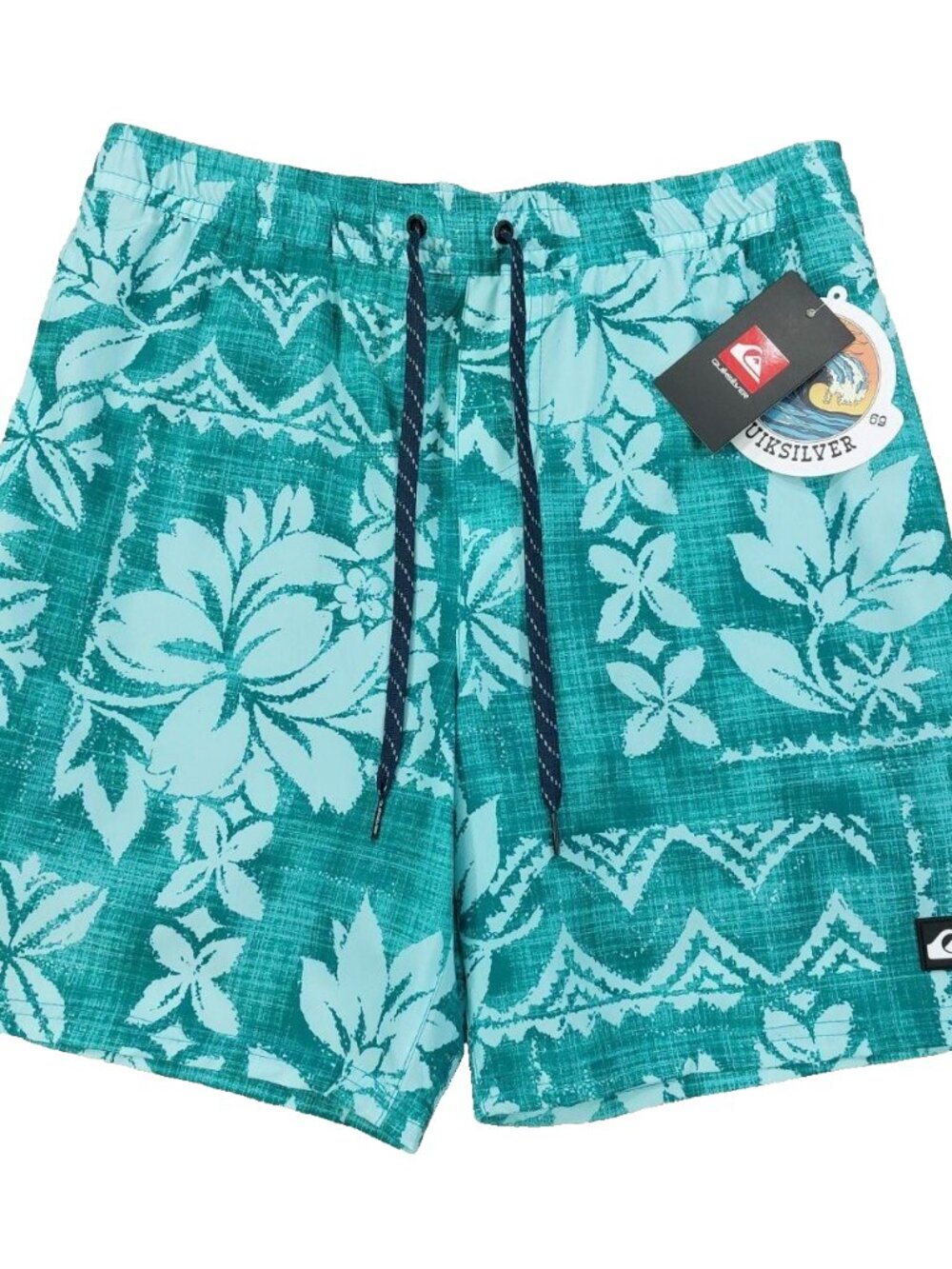 New! Quiksilver Everyday 15" Volley Swim Trunks Mens Sz M, Hawaiian Green Floral